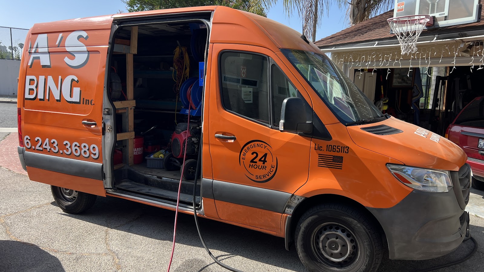 Papa's Plumbing Inc. work van — Emergency 24 Hour Service, Lic. 1065113